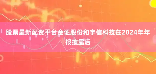 股票最新配资平台金证股份和宇信科技在2024年年报披露后